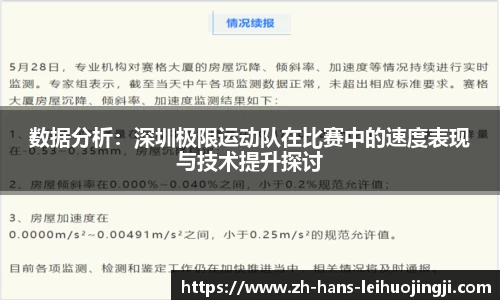 数据分析：深圳极限运动队在比赛中的速度表现与技术提升探讨
